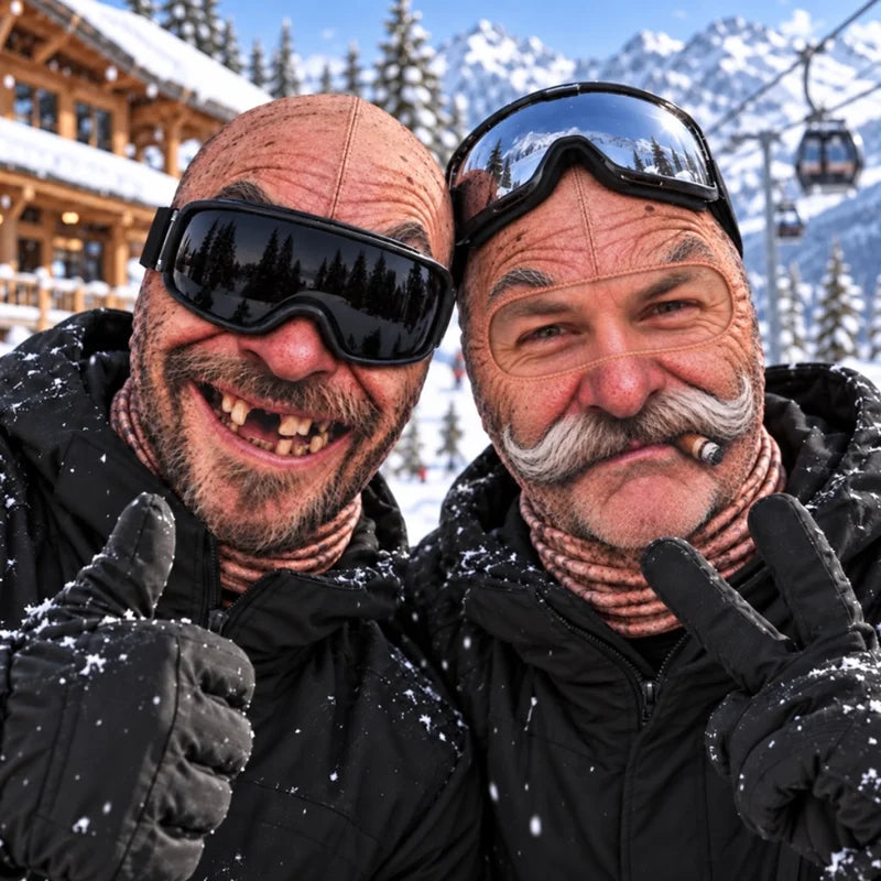 Funny Face Ski Mask for Ski Lovers, Novelty Humorous Full Face Winter Mask