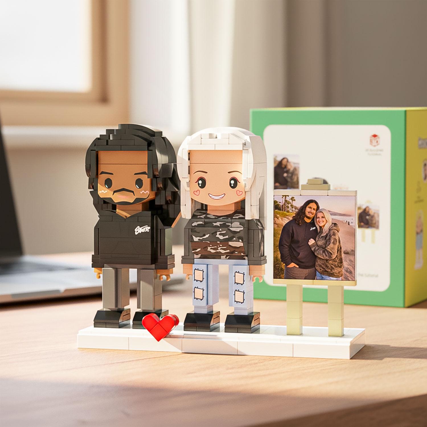 Custom Brick Family Figurine Set - Personalized Photo Family Portrait, Father's Day Gift for Dad from Daughter/Son