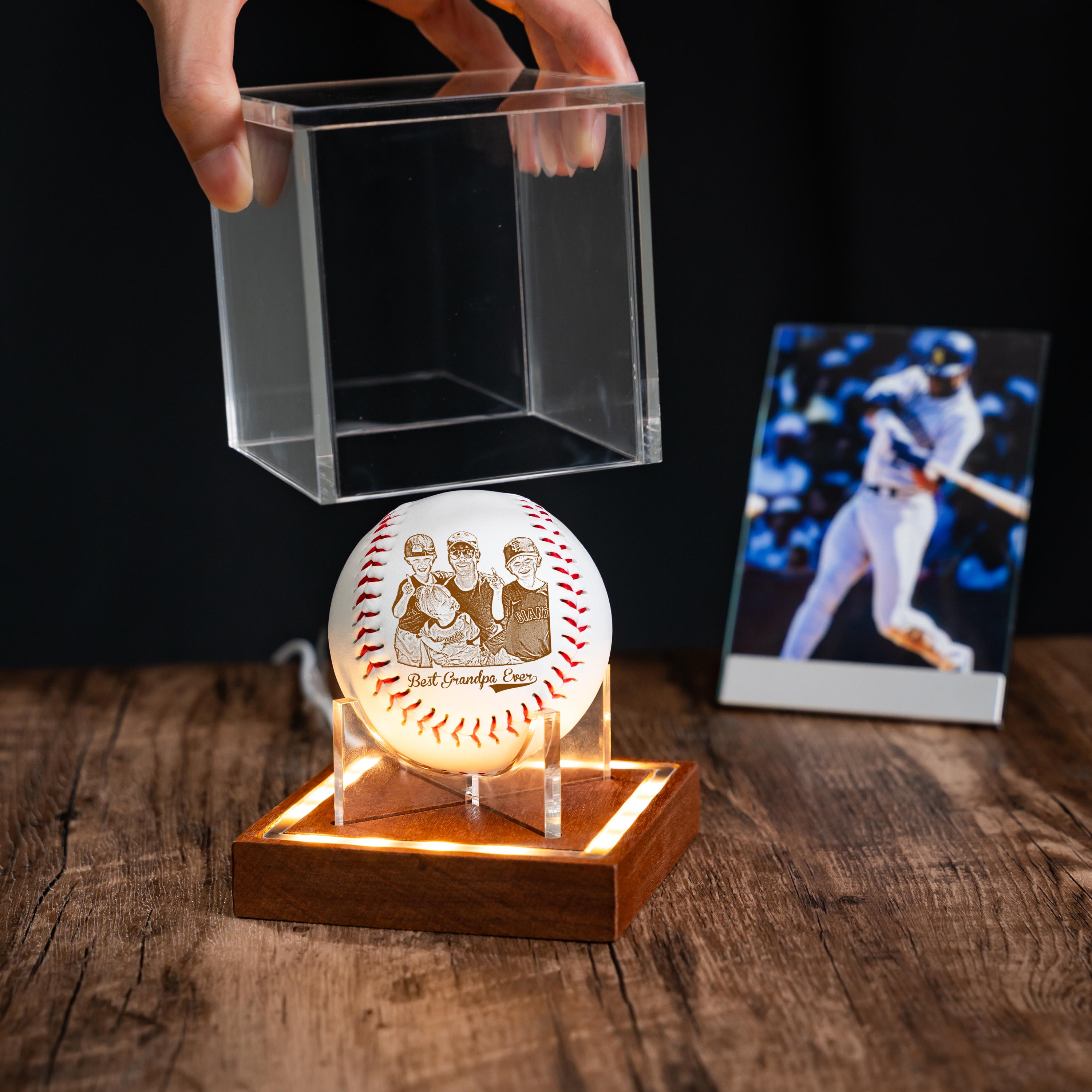 Personalized Father’s Day Gift for Dad – Engrave Your Favorite Photo on a Baseball, Unique Keepsake for Baseball-Loving Dads