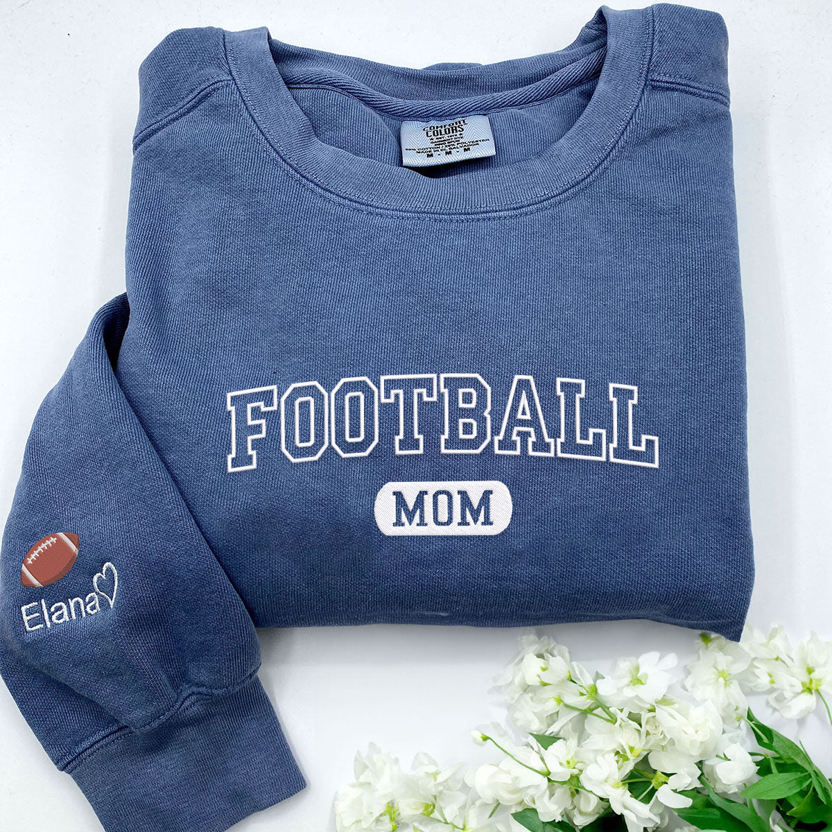 Custom Embroidered Football Mom Sweatshirt